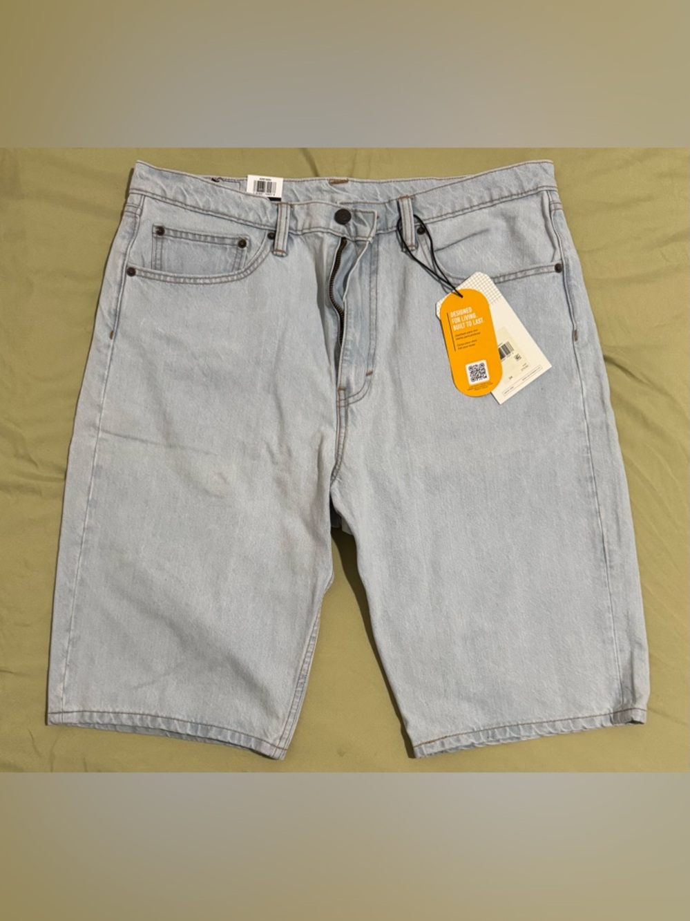 Levi's Skateboarding Baggy 5-Pocket Shorts (34W x 12L) Mid-Rise Straight-Leg NWT